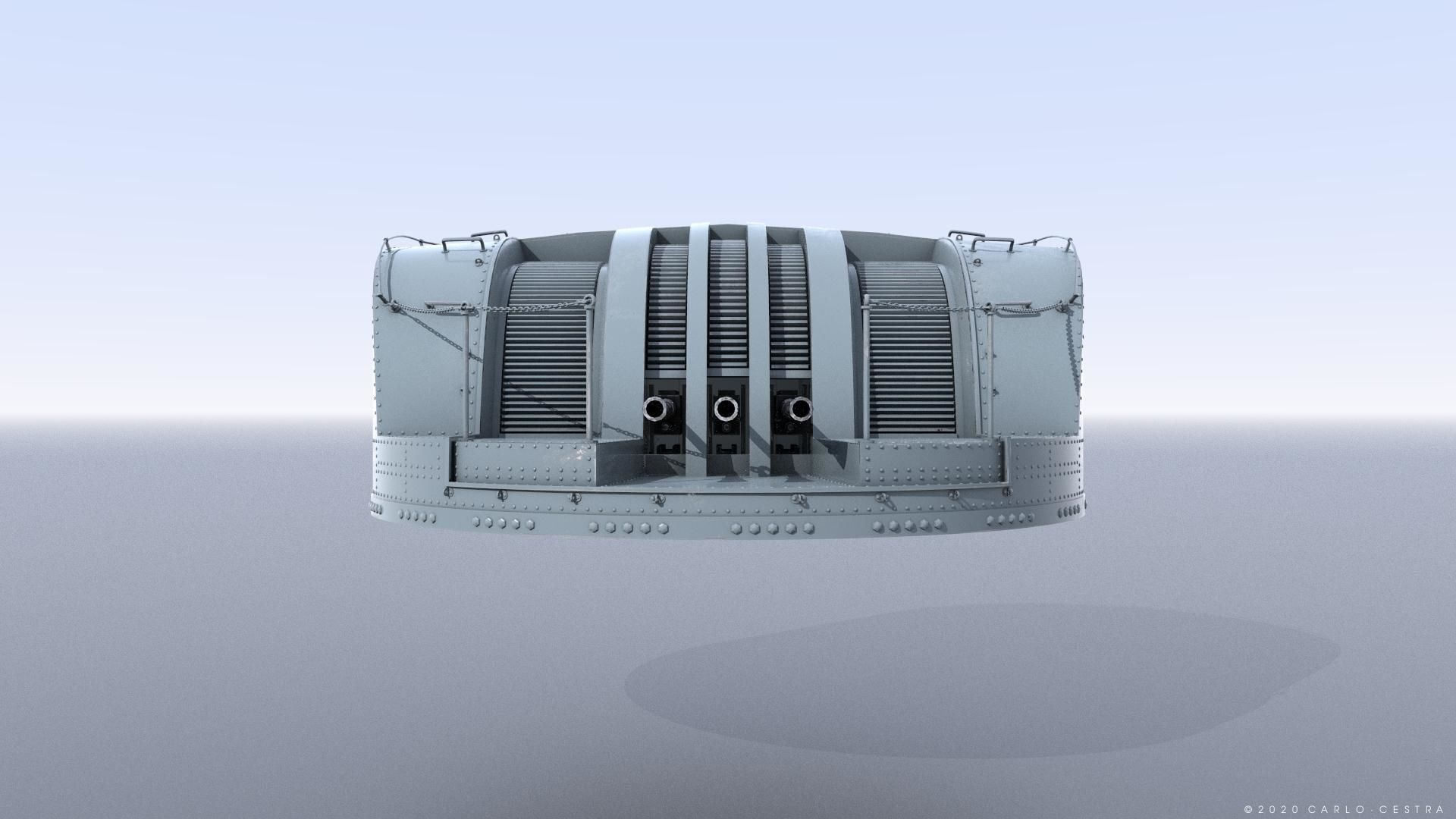 Japanese Type 96 AA gun - 1945 Low-poly 3D model_13