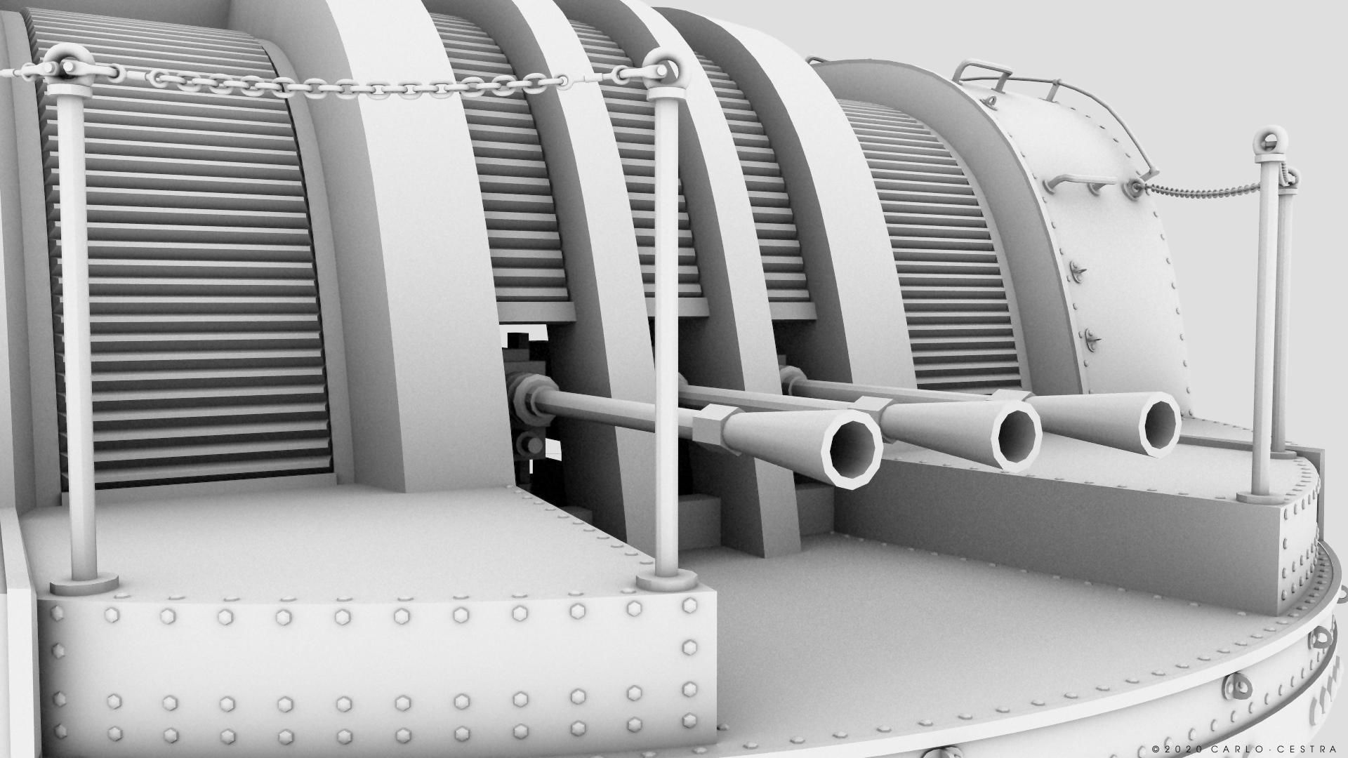 Japanese Type 96 AA gun - 1945 Low-poly 3D model_26