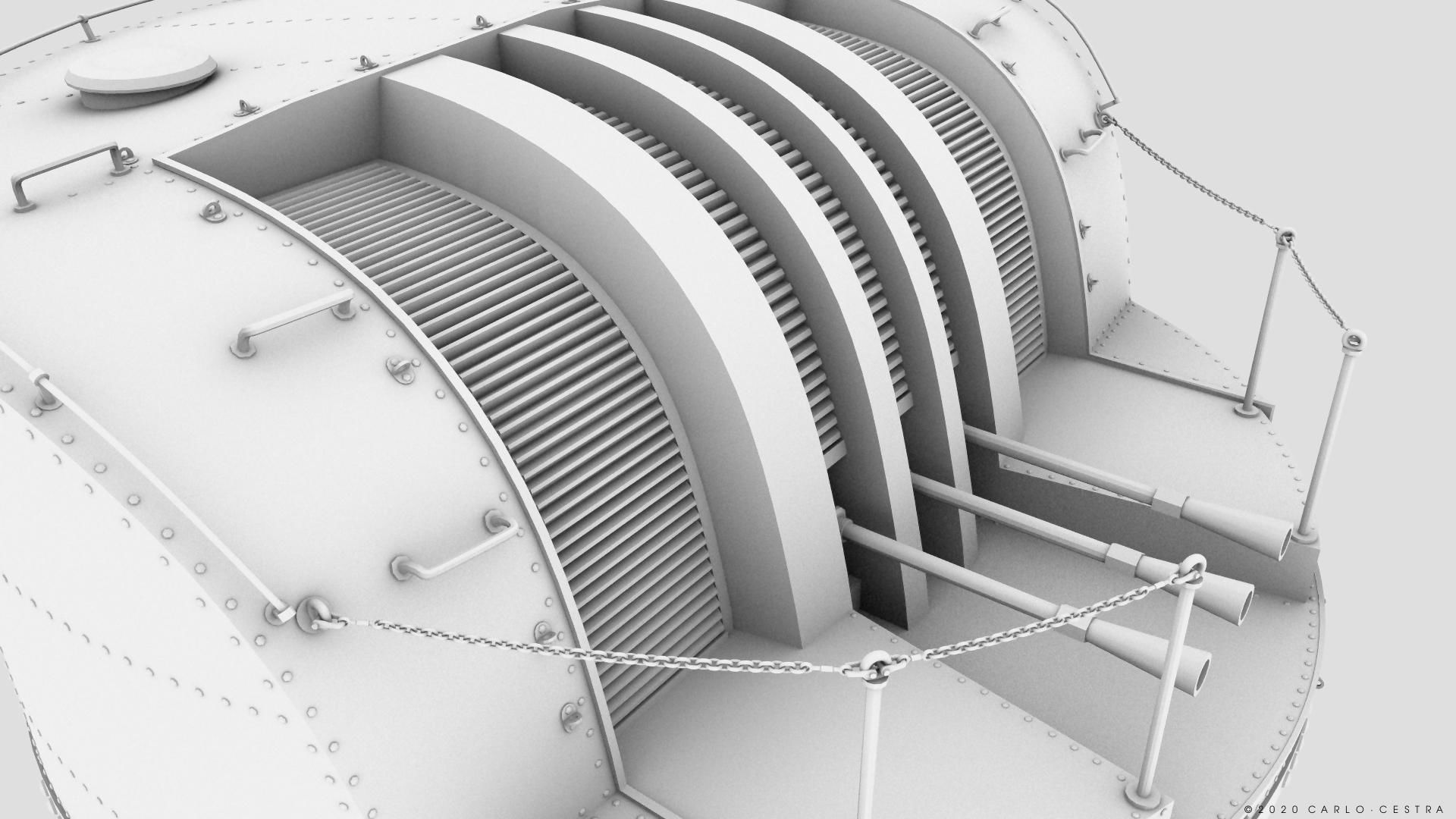 Japanese Type 96 AA gun - 1945 Low-poly 3D model_25