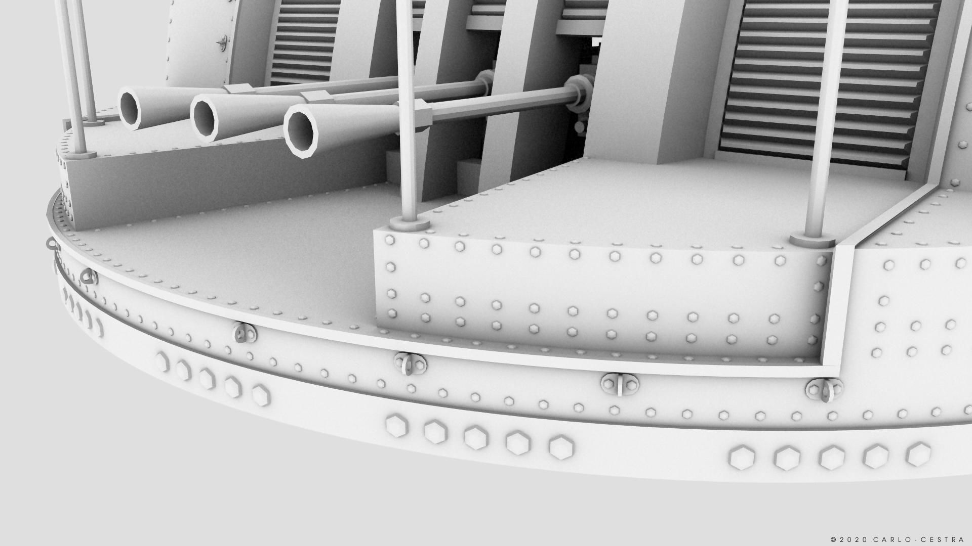 Japanese Type 96 AA gun - 1945 Low-poly 3D model_30