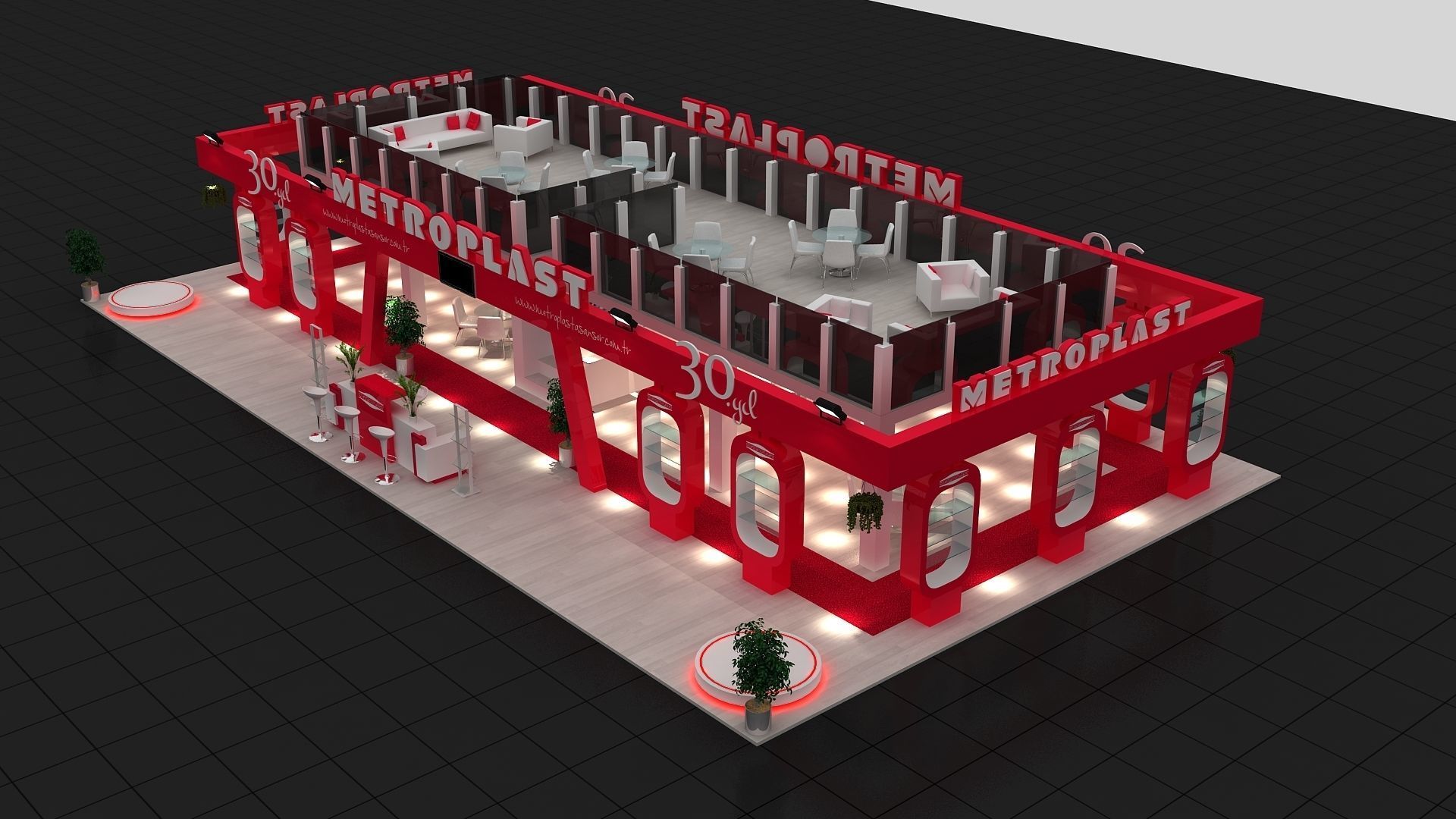 Exhibition Fair Stand 20x11 3D model_1