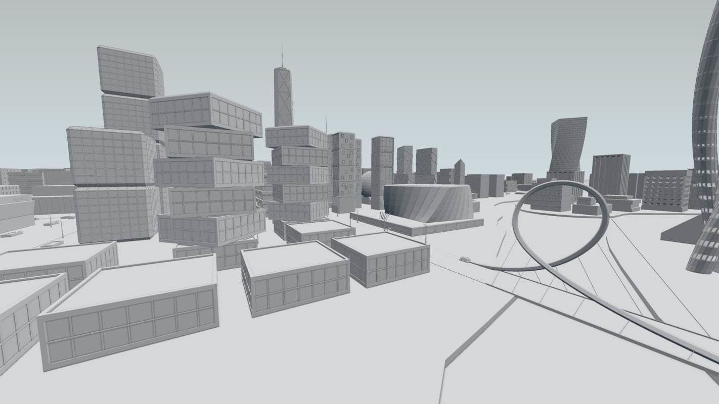 Future city Low-poly 3D model_6
