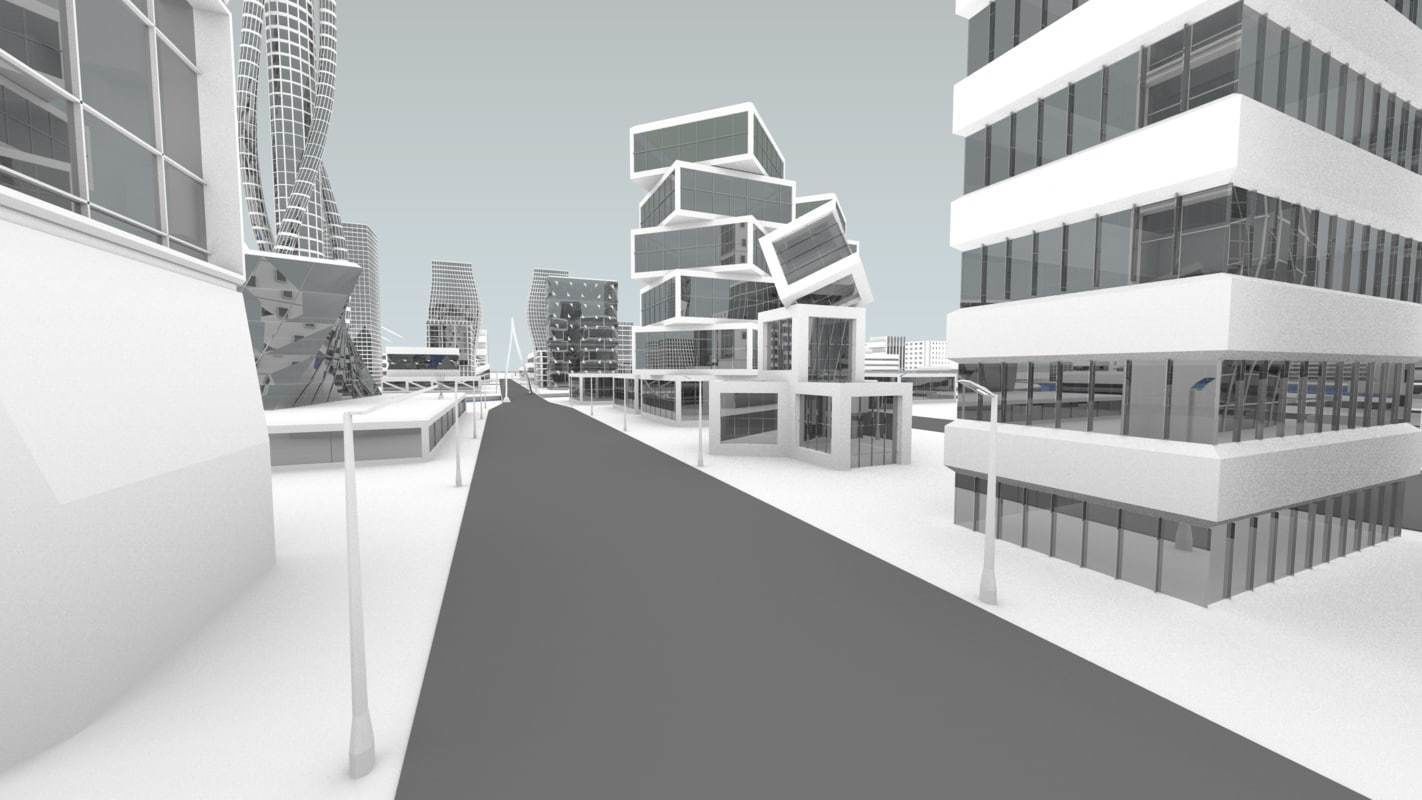 Future city Low-poly 3D model_8