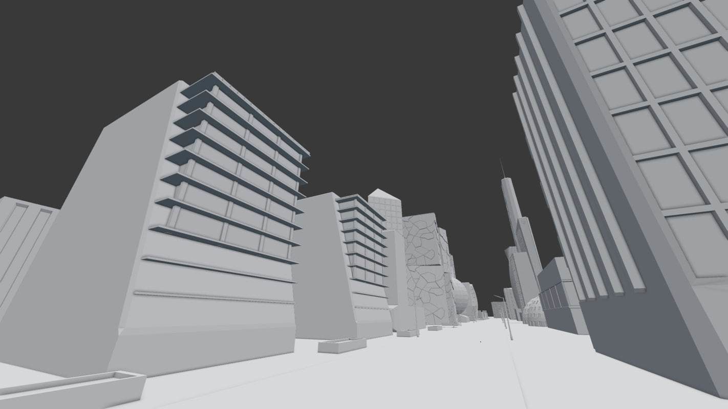 Future city Low-poly 3D model_9