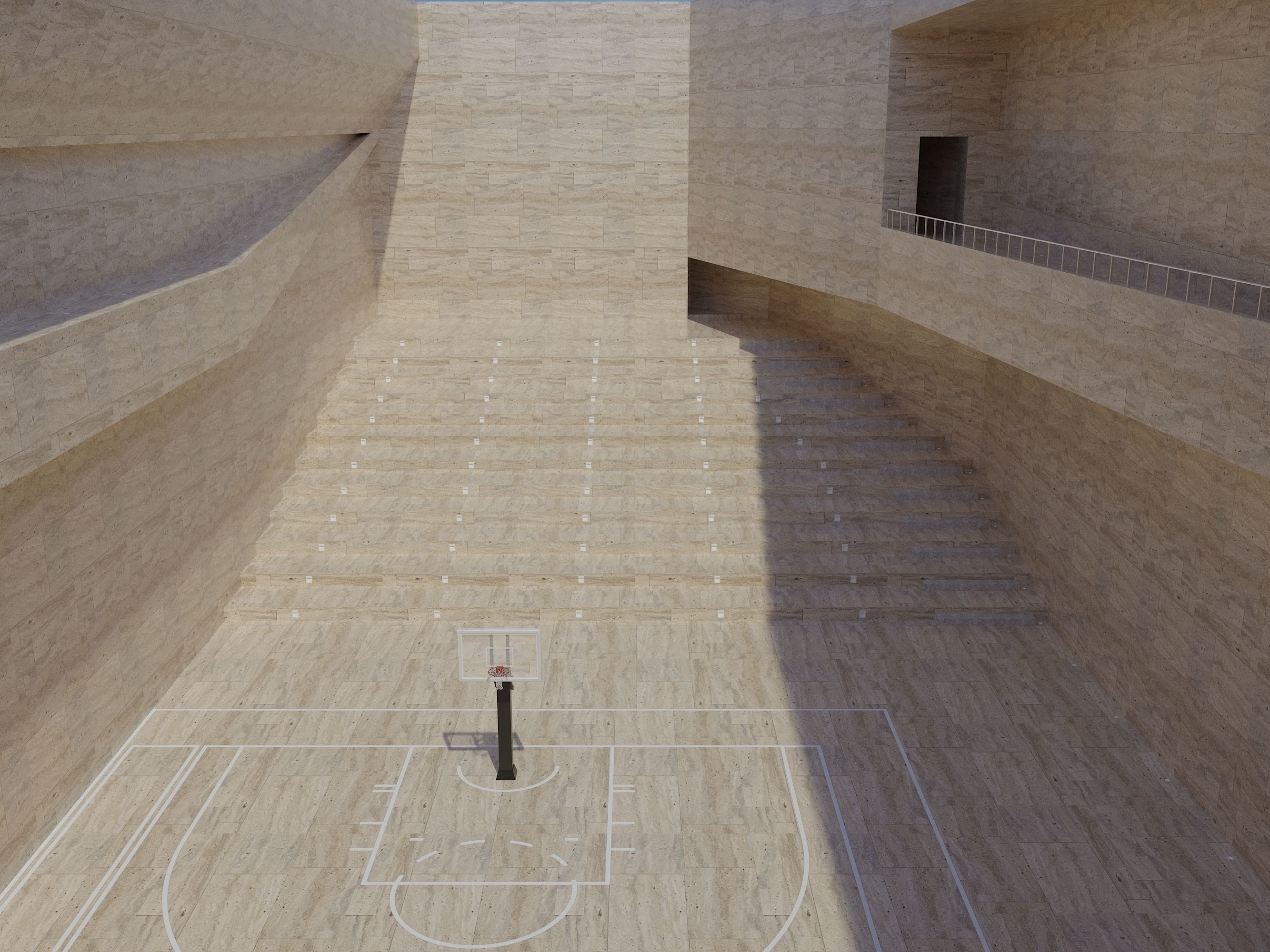 Basketball arena stadium 3D model_8