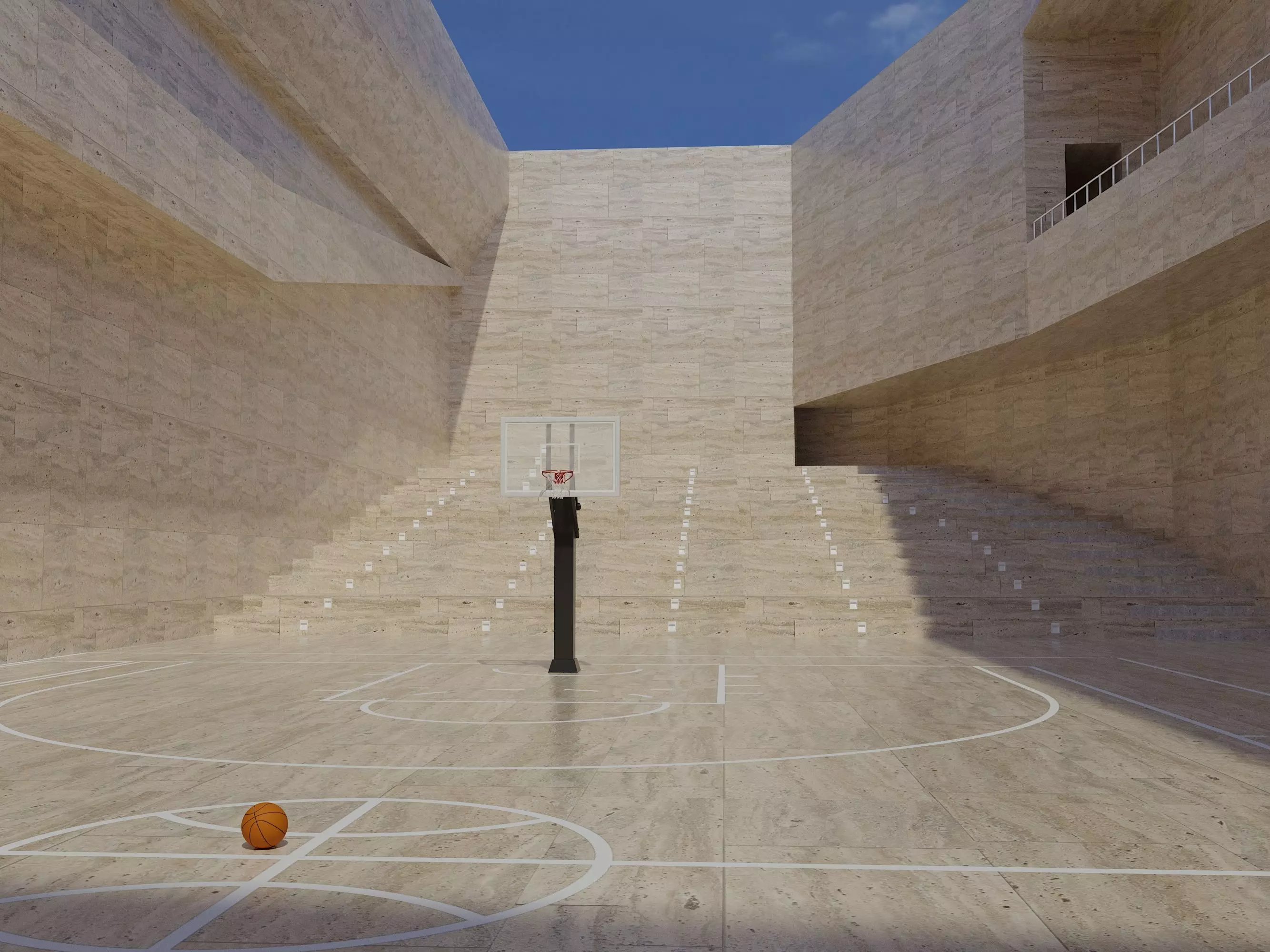 Basketball arena stadium 3D model_0