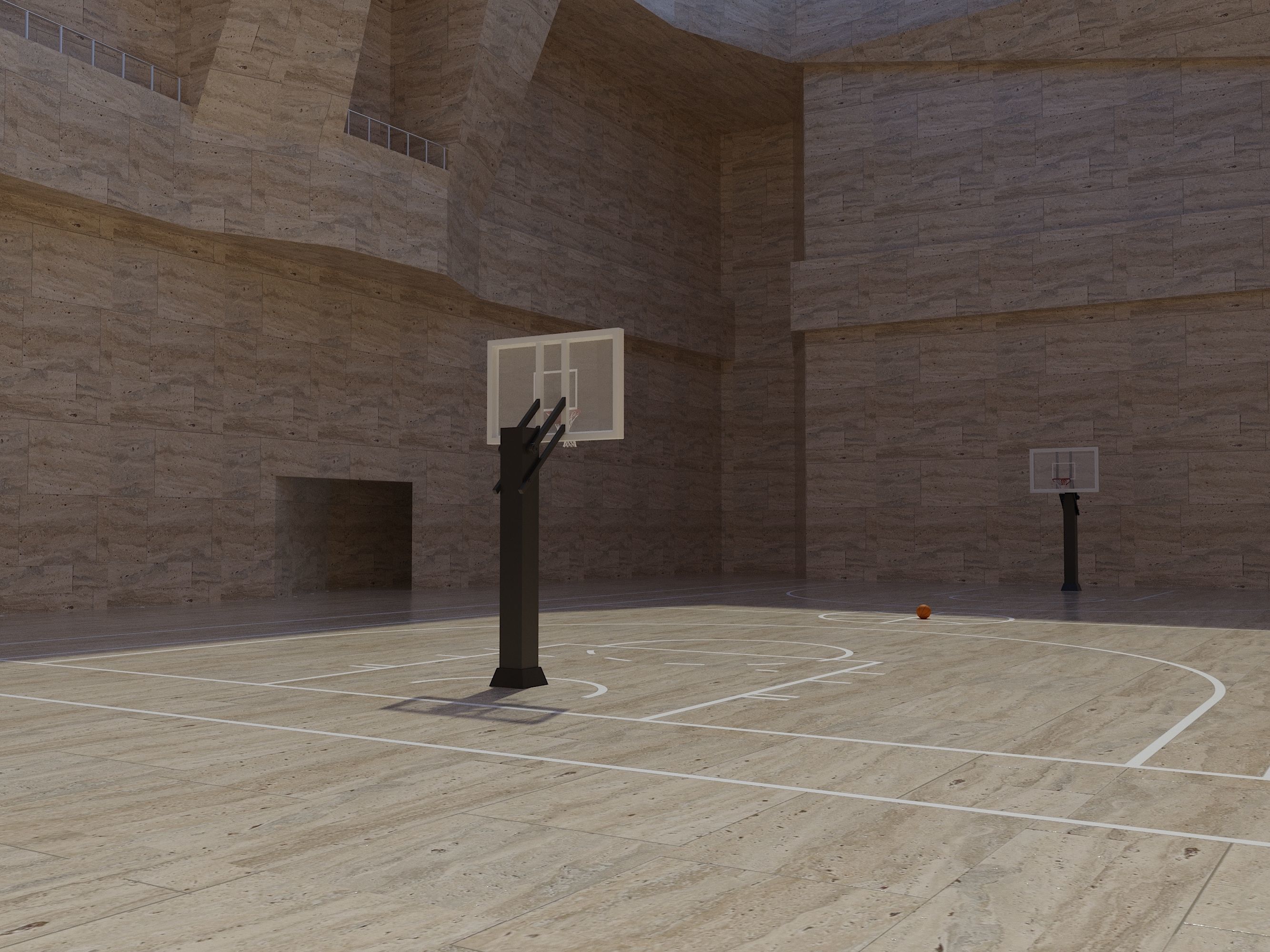 Basketball arena stadium 3D model_3