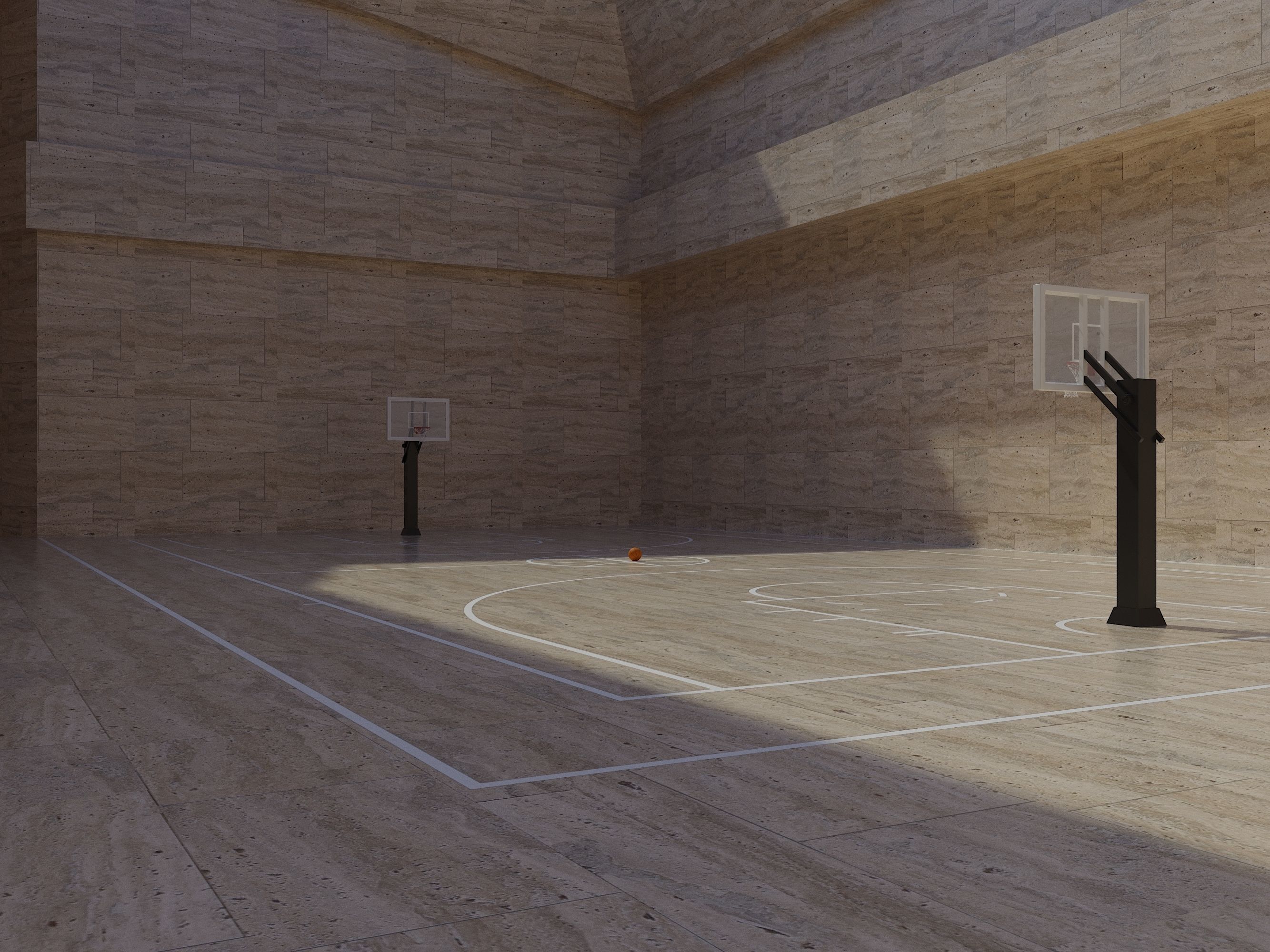 Basketball arena stadium 3D model_6