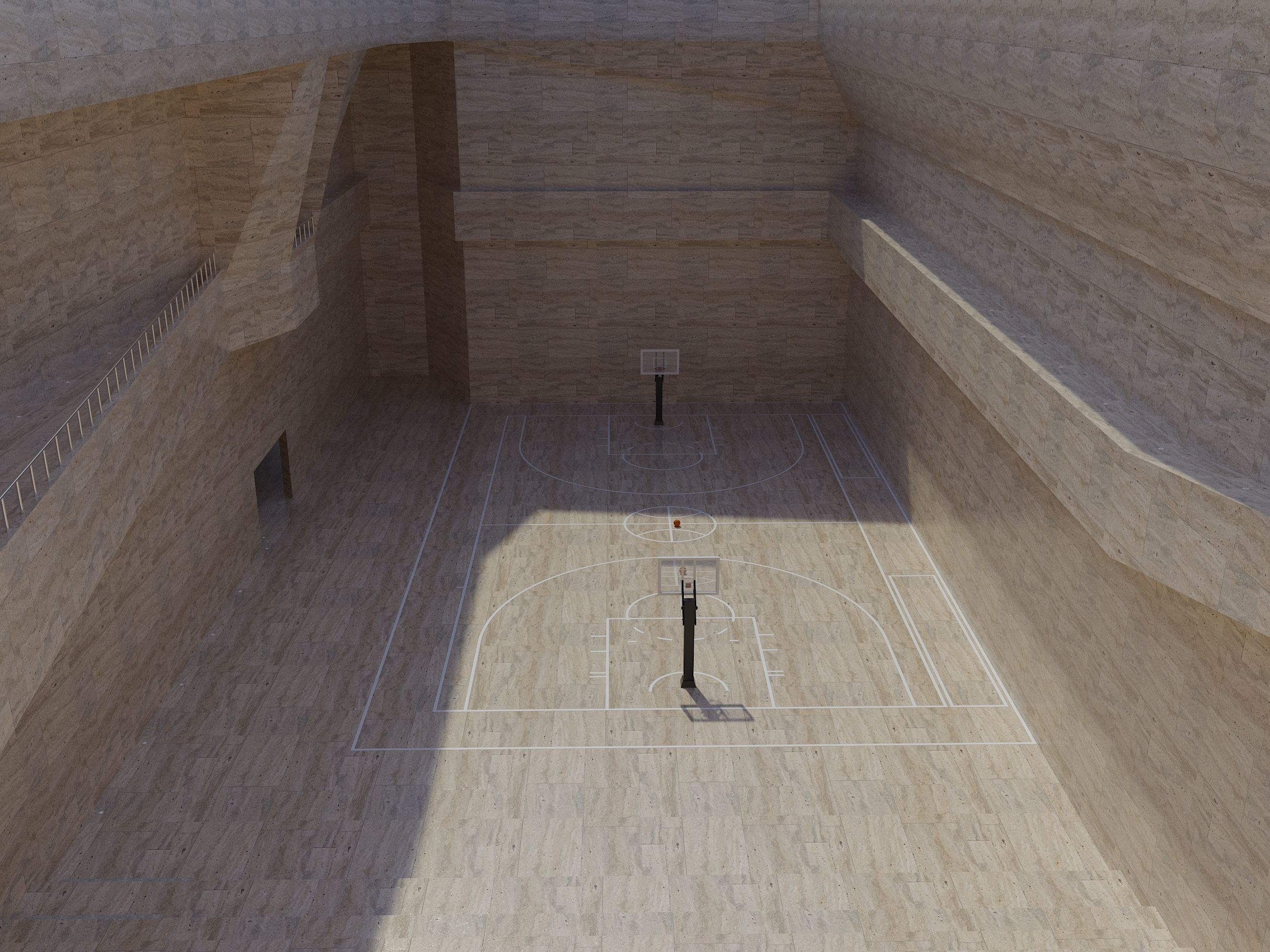 Basketball arena stadium 3D model_7