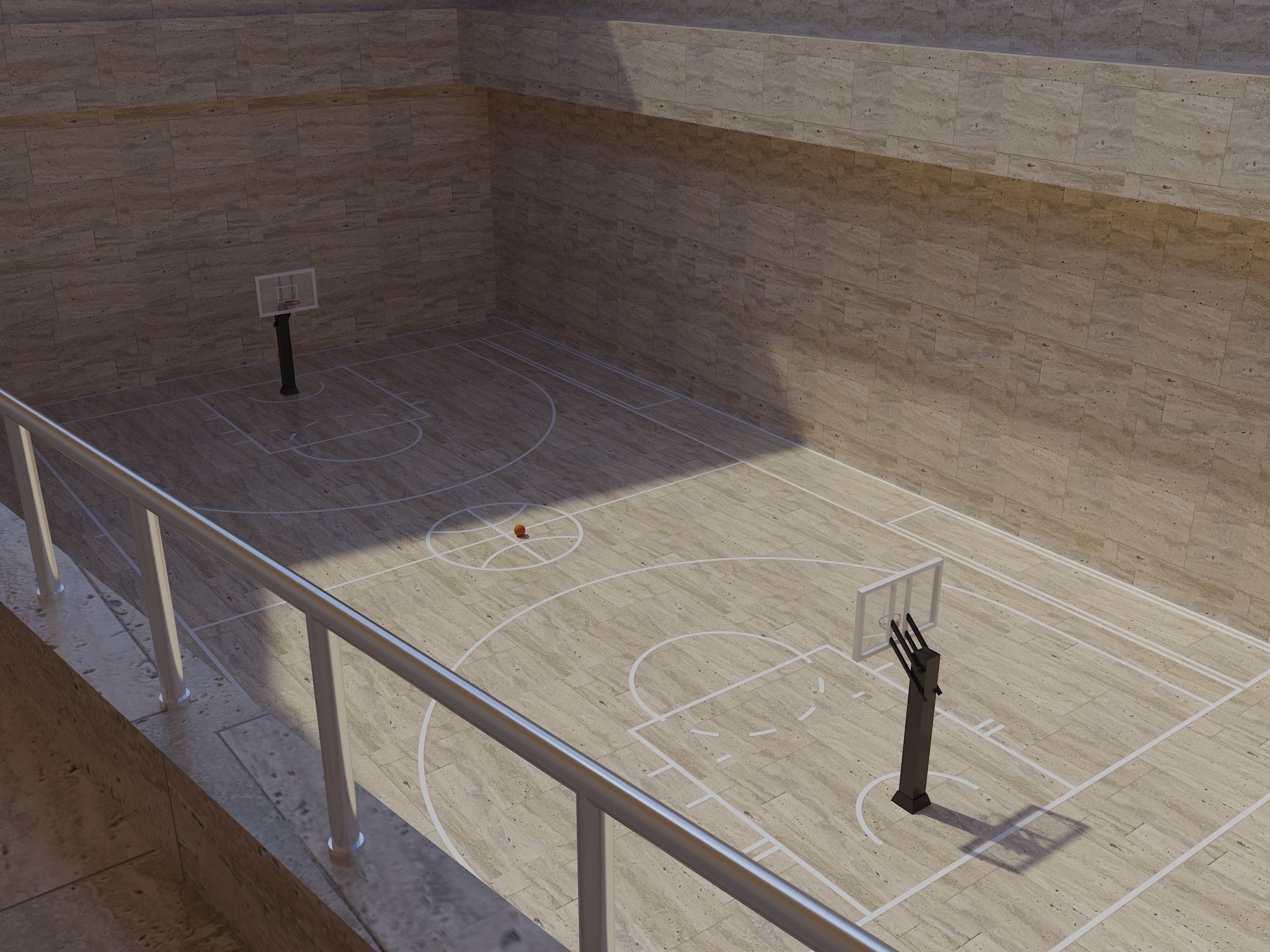 Basketball arena stadium 3D model_4