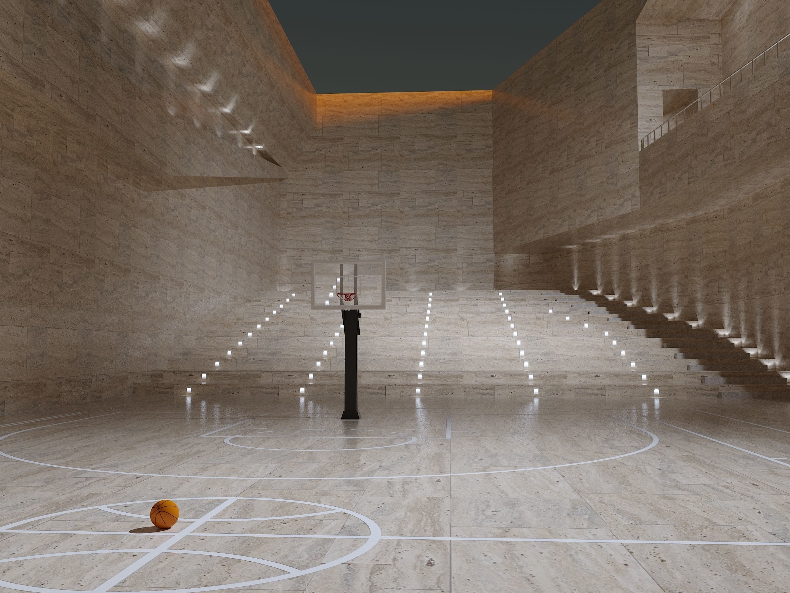 Basketball arena stadium 3D model_15