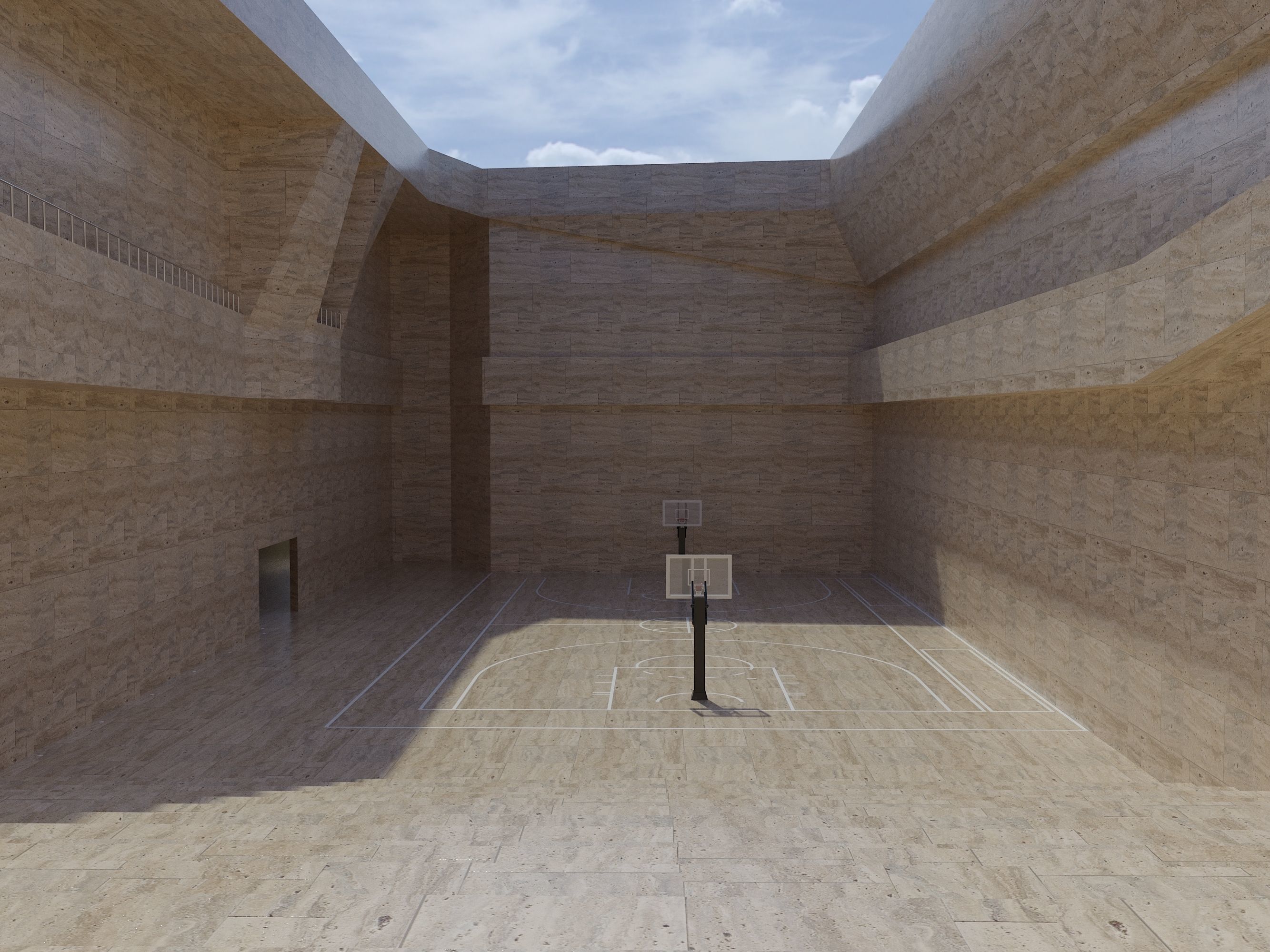 Basketball arena stadium 3D model_2