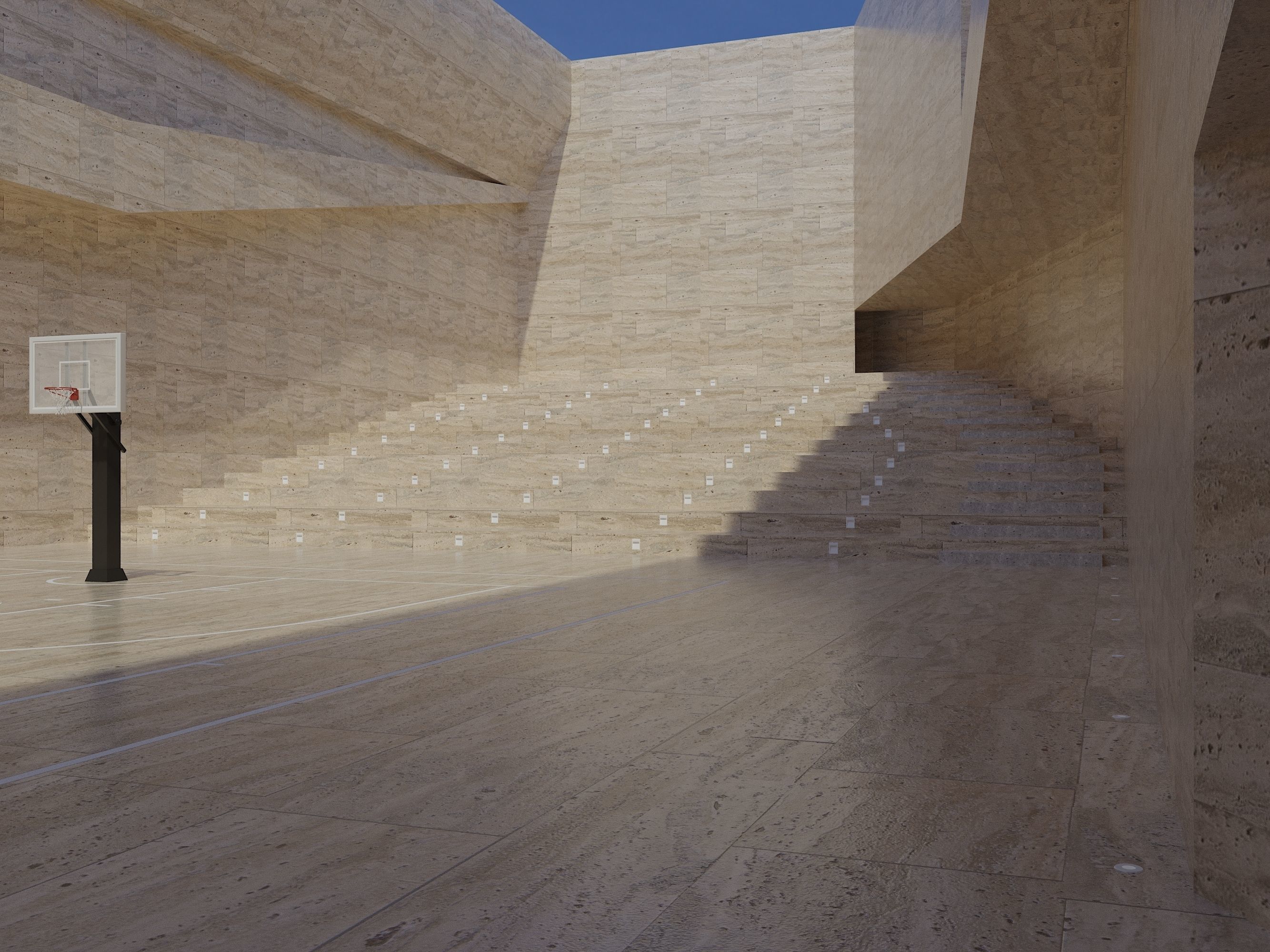 Basketball arena stadium 3D model_5