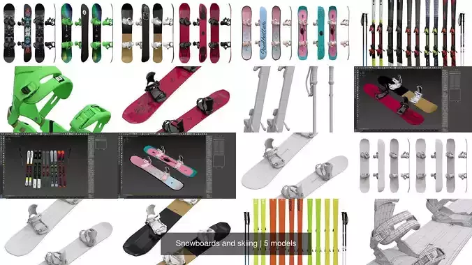 Snowboards and skiing