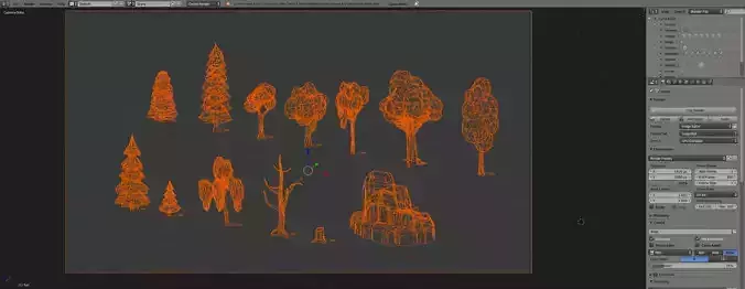 Low-poly trees in computer program