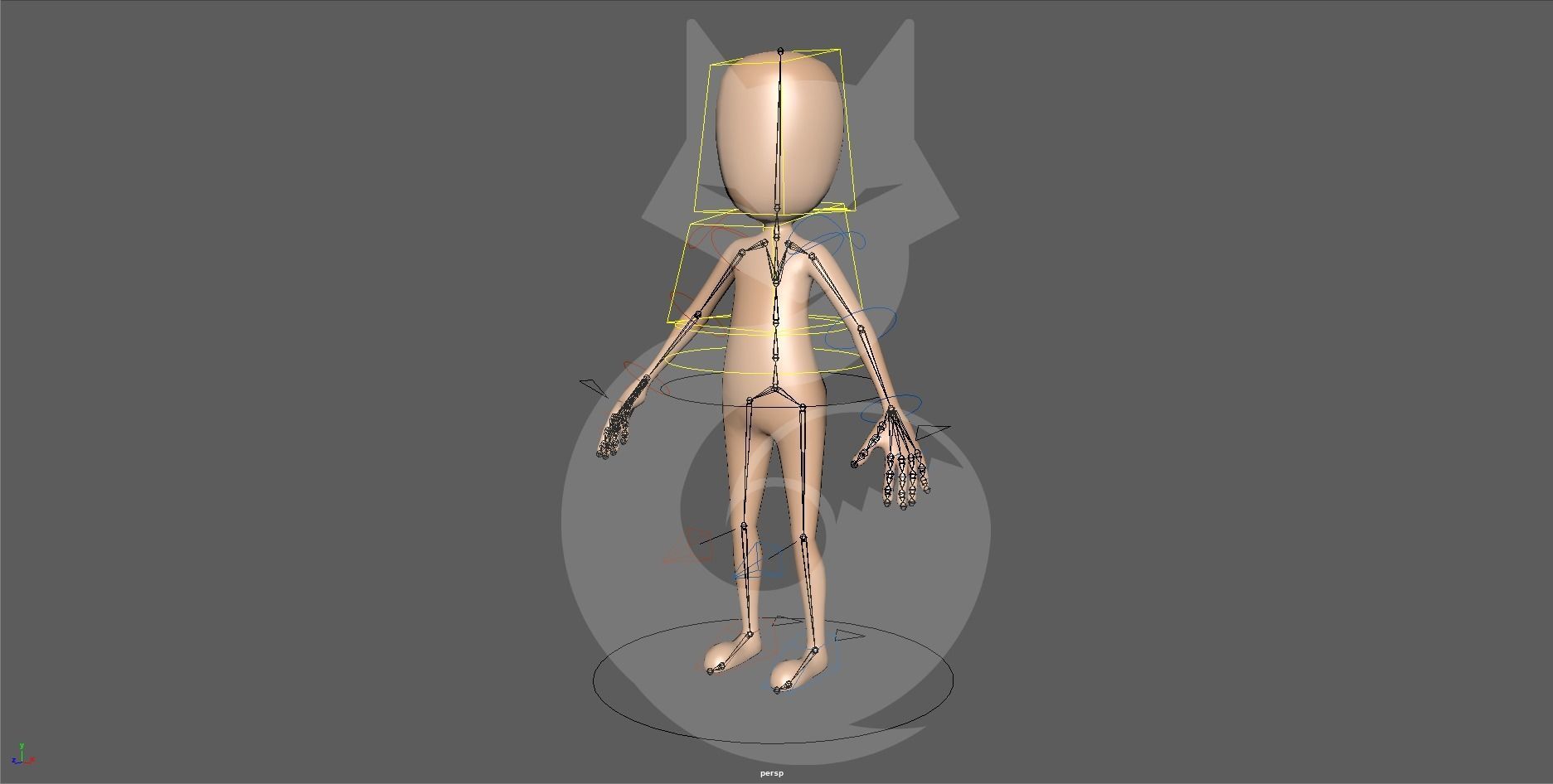 Low poly Stickman rigged 3D Model Low-poly 3D model_1