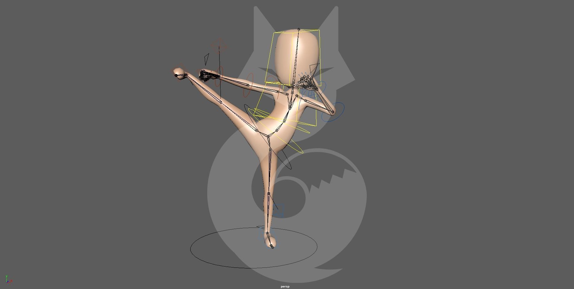 Low poly Stickman rigged 3D Model Low-poly 3D model_5
