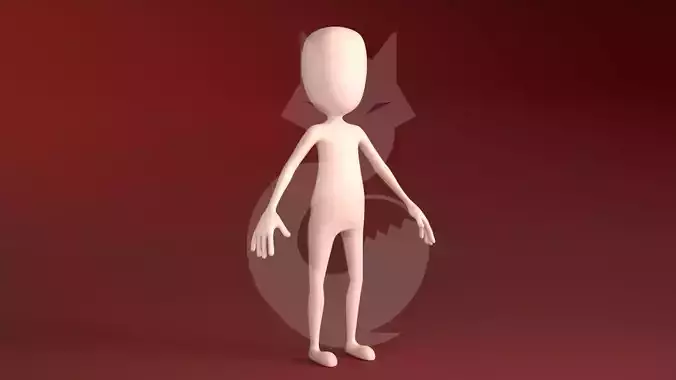 Low poly Stickman rigged 3D Model