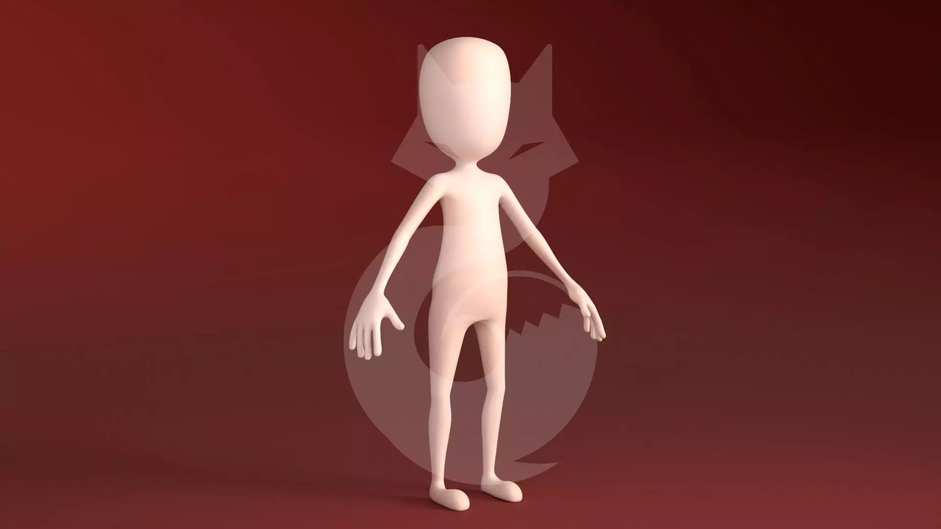 Low poly Stickman rigged 3D Model Low-poly 3D model_0