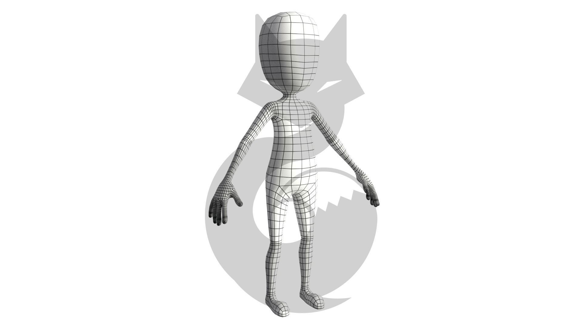 Low poly Stickman rigged 3D Model Low-poly 3D model_10
