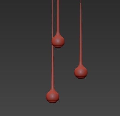 Falling Water Trio Round Suspension Lamp 3D model_1