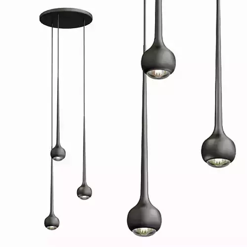 Falling Water Trio Round Suspension Lamp