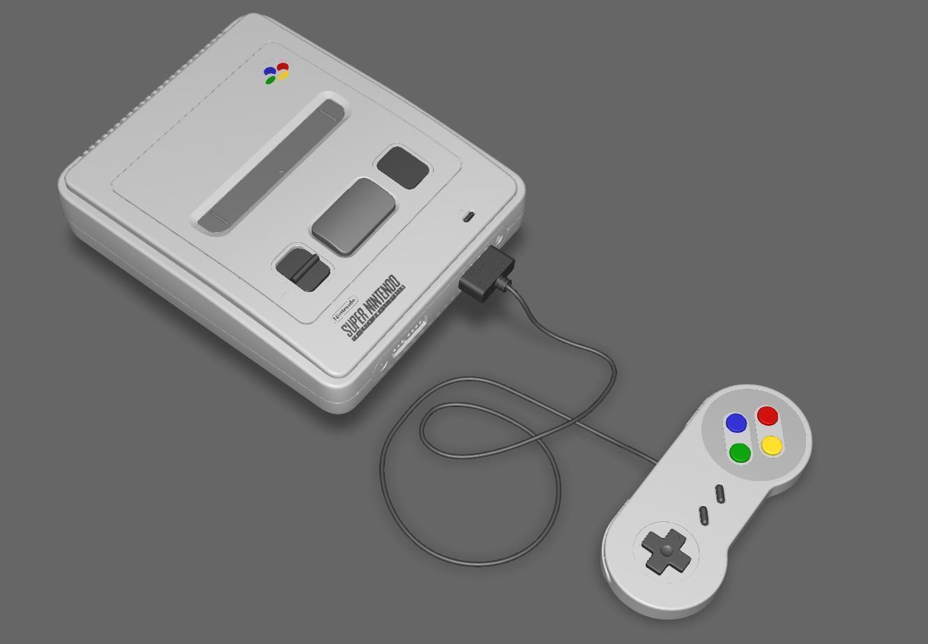 Super Nintendo SNES CAD 3D model_2