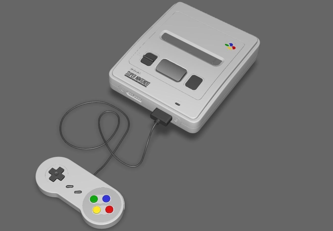 Super Nintendo SNES CAD 3D model_3