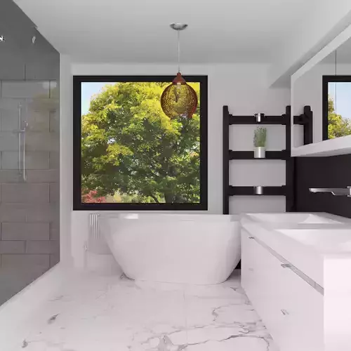 Realistic modern bathroom 3D model
