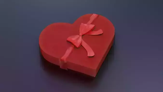 Heart Shaped Present Low-poly 3D model