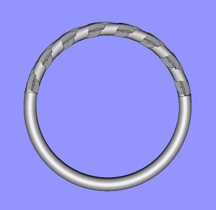 Ladies Chain Link Ring  3D print model_6