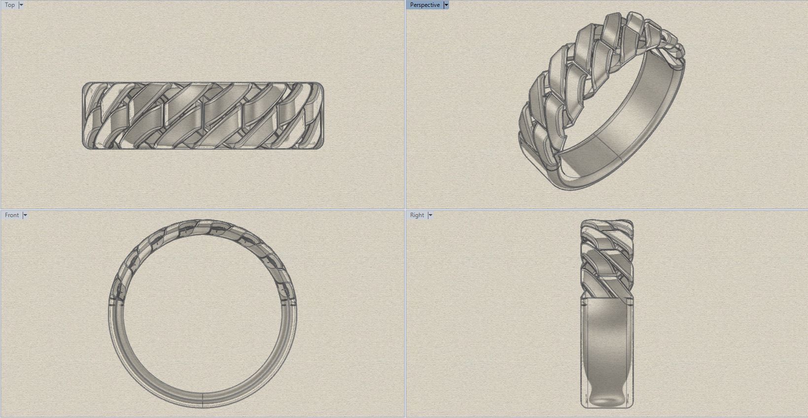 Ladies Chain Link Ring  3D print model_10