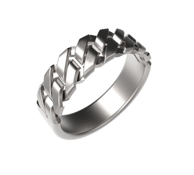 Ladies Chain Link Ring  3D print model_5