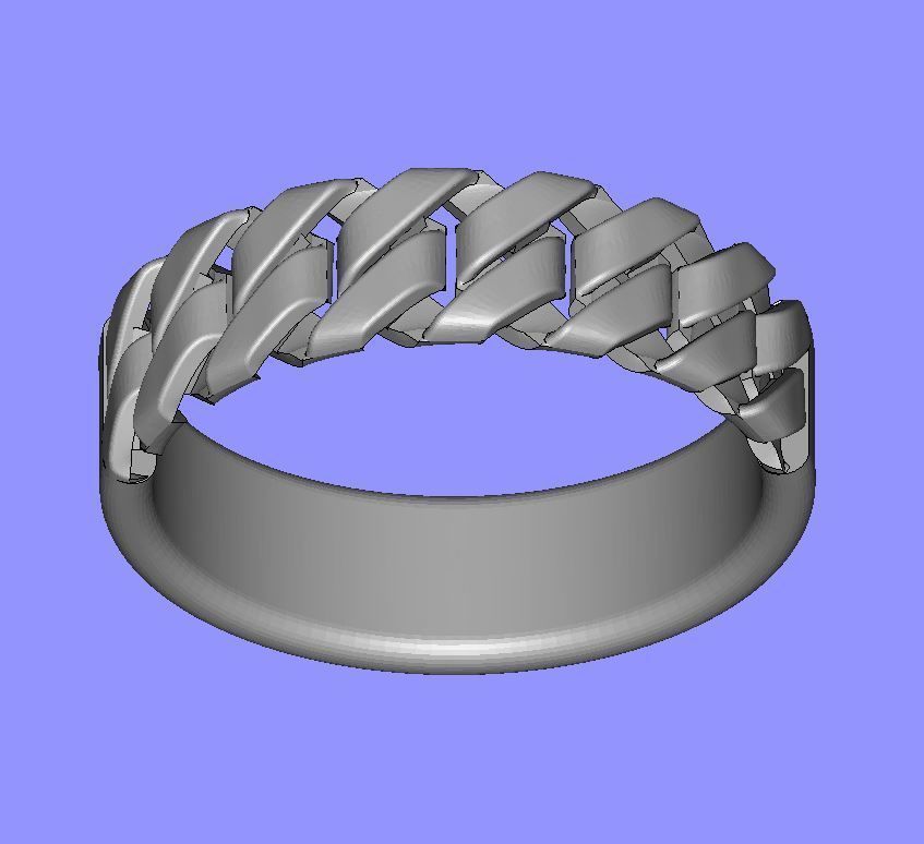 Ladies Chain Link Ring  3D print model_7