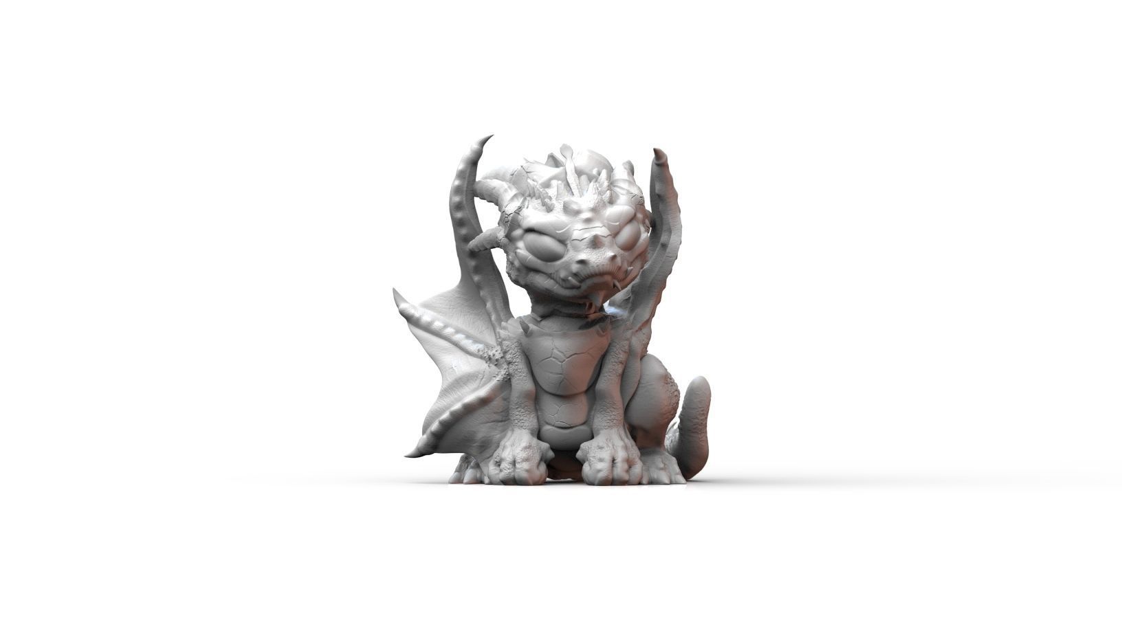 Cute Grumpy Baby Dragon Hatchling 3D print model_8