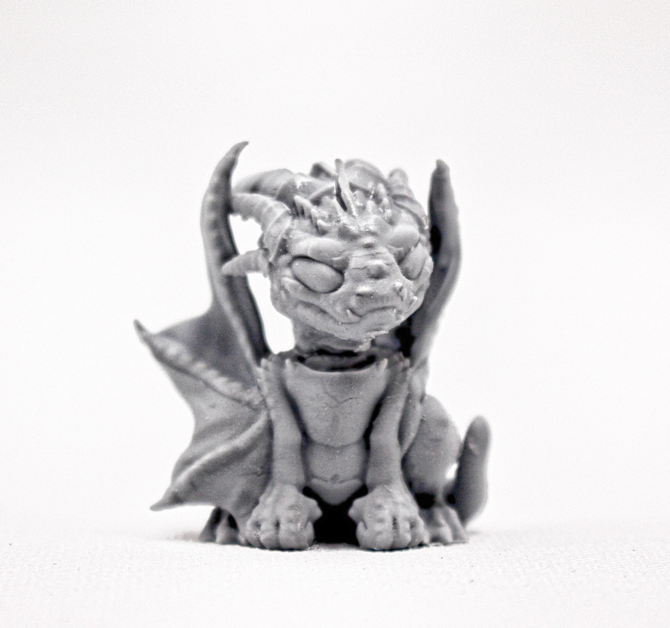 Cute Grumpy Baby Dragon Hatchling 3D print model_7