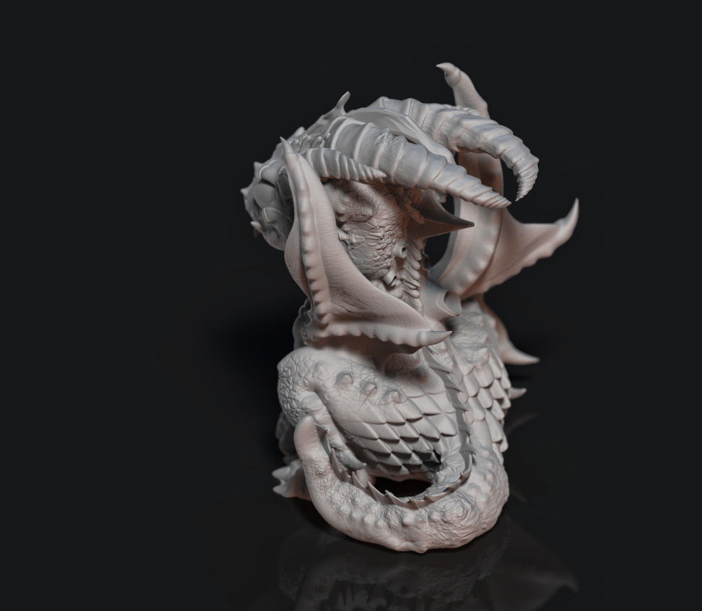 Cute Grumpy Baby Dragon Hatchling 3D print model_2