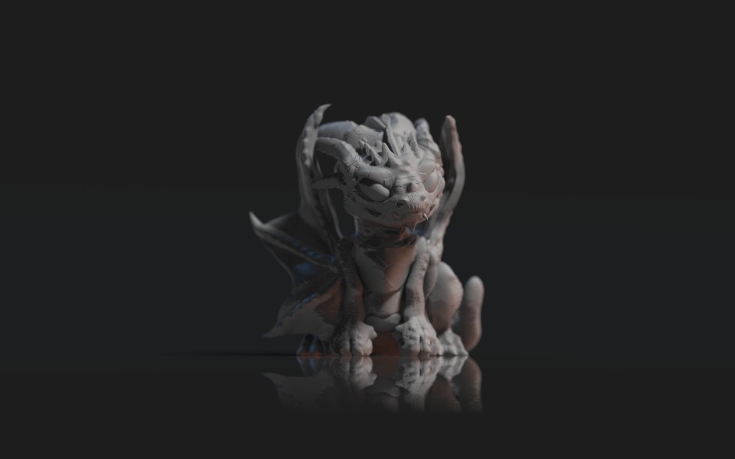 Cute Grumpy Baby Dragon Hatchling 3D print model_6
