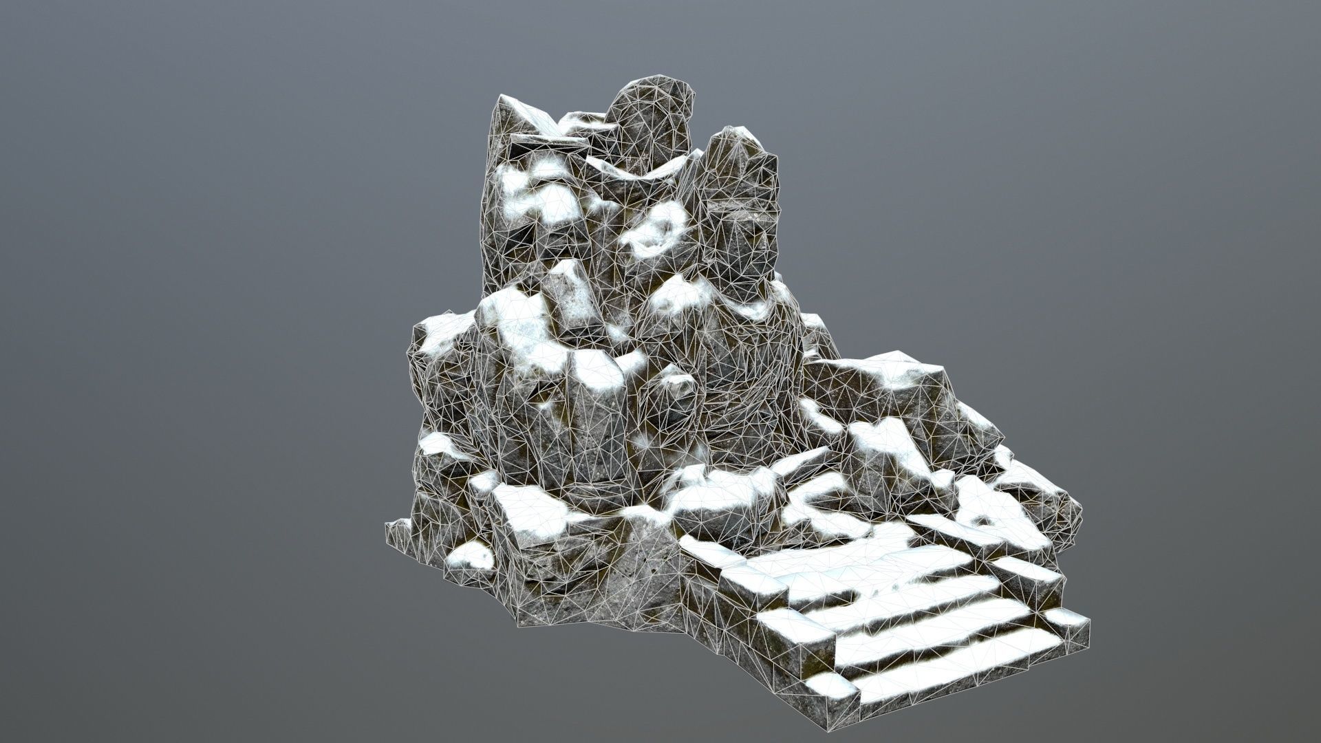 buddha rock  Low-poly 3D model_10