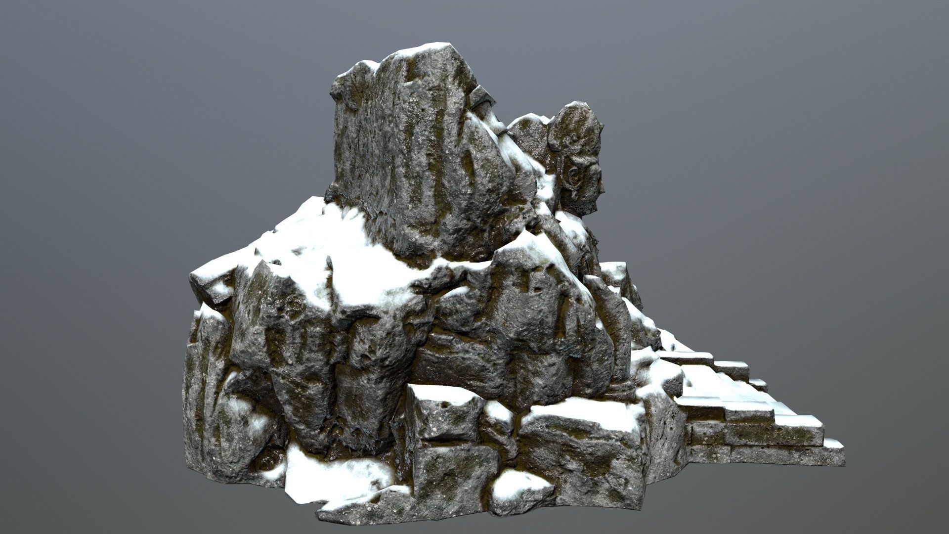 buddha rock  Low-poly 3D model_2