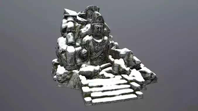 buddha rock  Low-poly 3D model