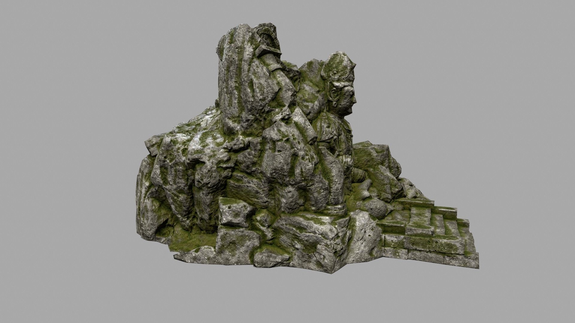 buddha rocks Low-poly 3D model_3