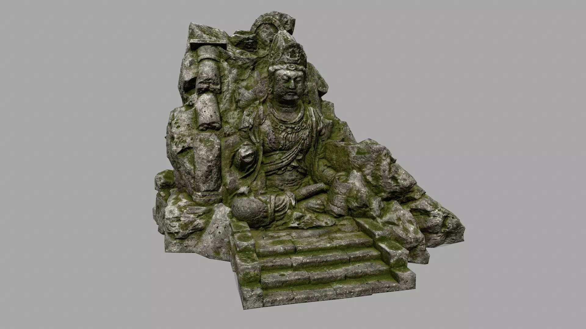 buddha rocks Low-poly 3D model_1