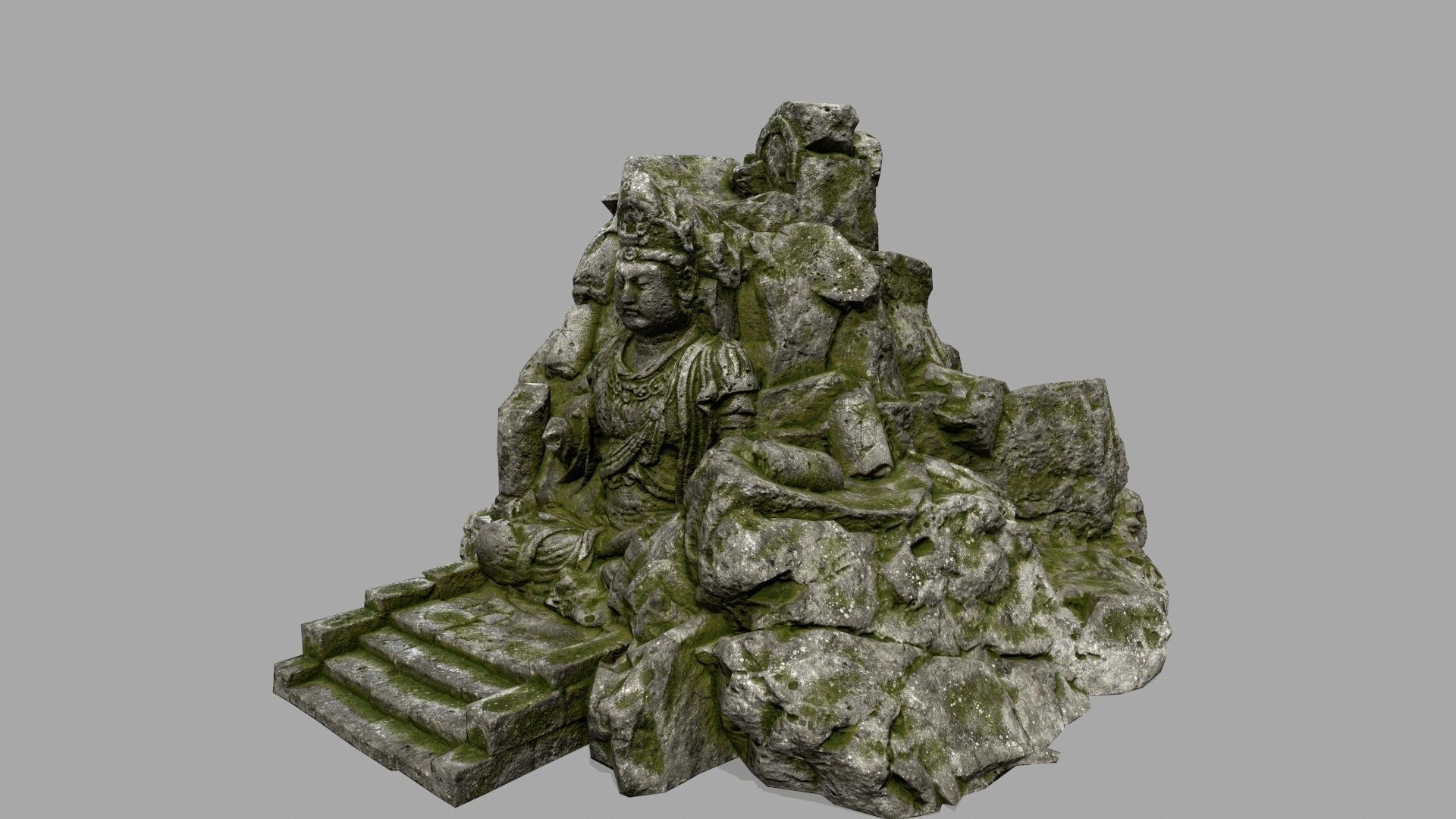 buddha rocks Low-poly 3D model_8