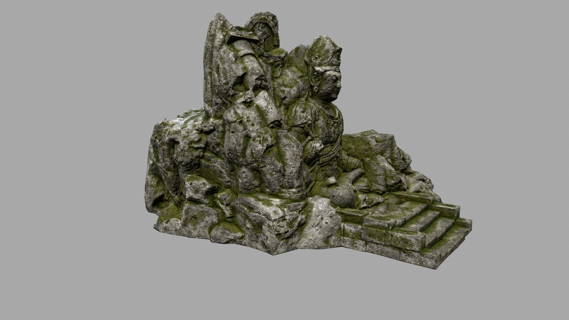 buddha rocks Low-poly 3D model_2