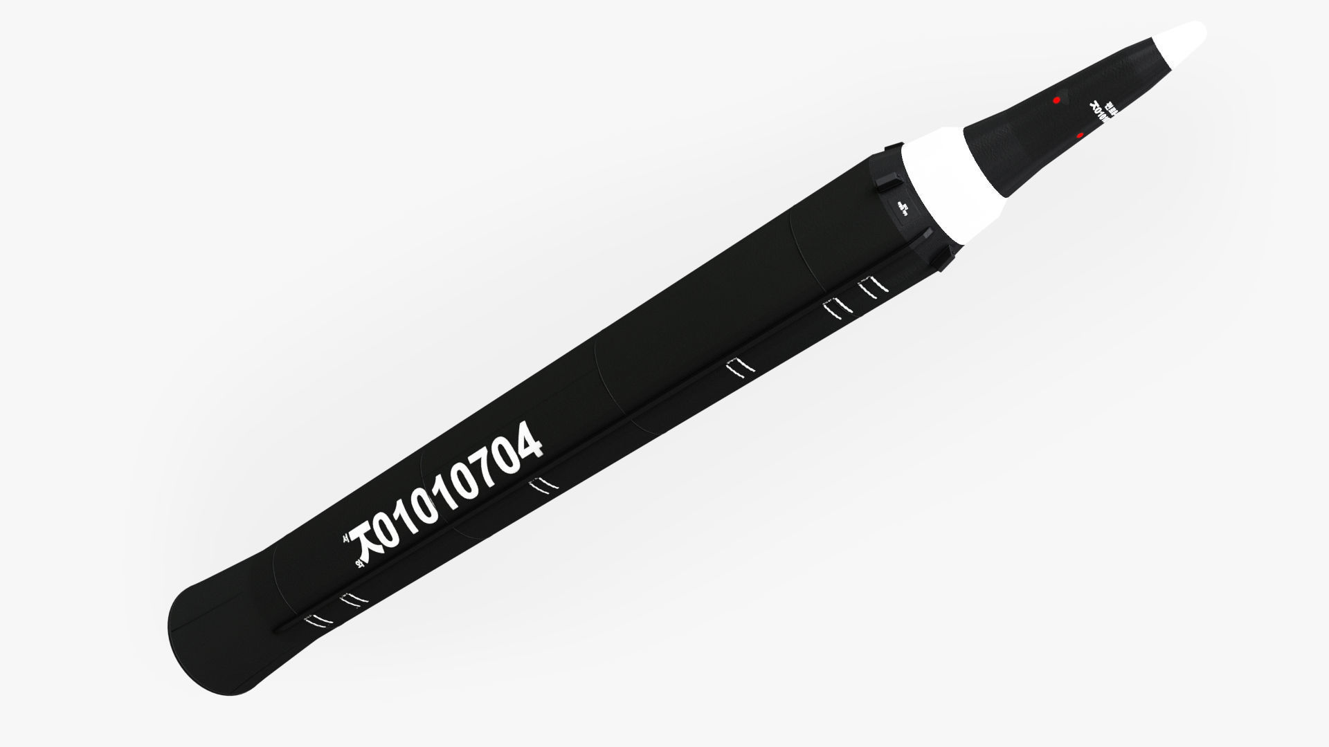 3D Hwasong-12 Ballistic missile Low-poly 3D model_4