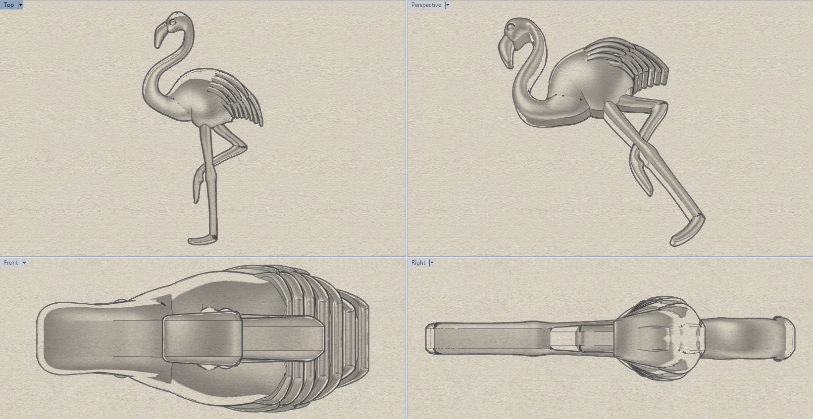 Flamingo Pendant 3D print model_6