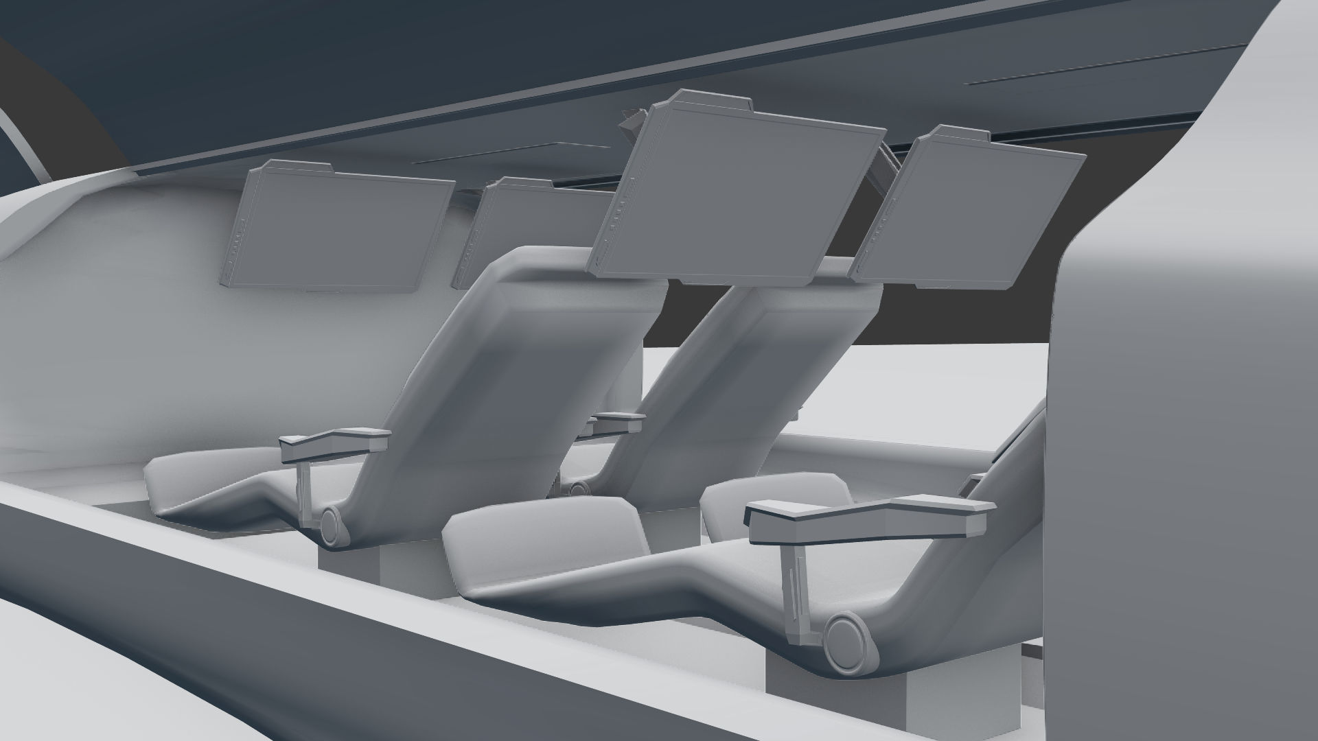 Hyperloop futuristic high speed train 3D model_12