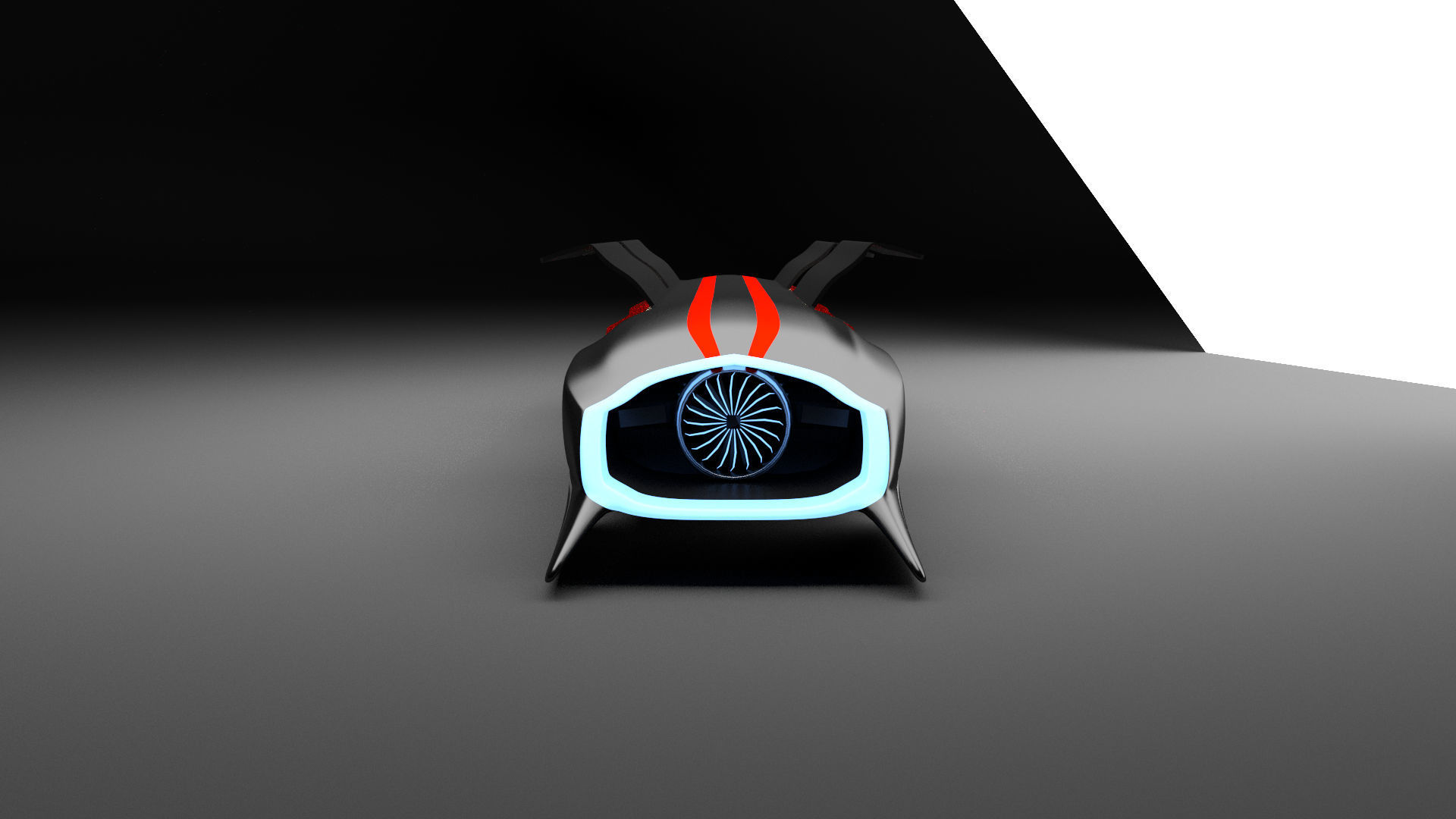 Hyperloop futuristic high speed train 3D model_2