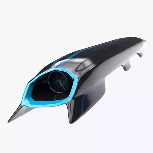 Hyperloop futuristic high speed train 3D model